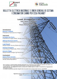 Roma, 20 maggio 2019 - Convegno bolletta elettrica-invito
